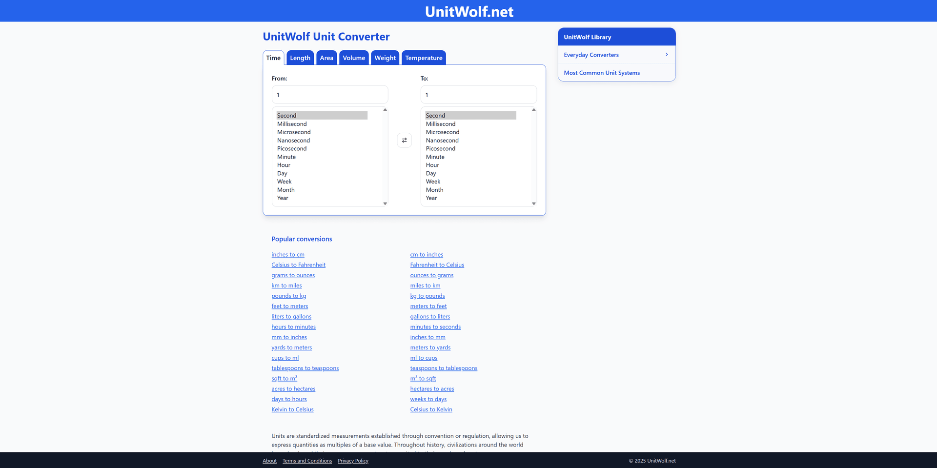 UnitWolf: Zero-Backend Unit Conversion at Scale demo